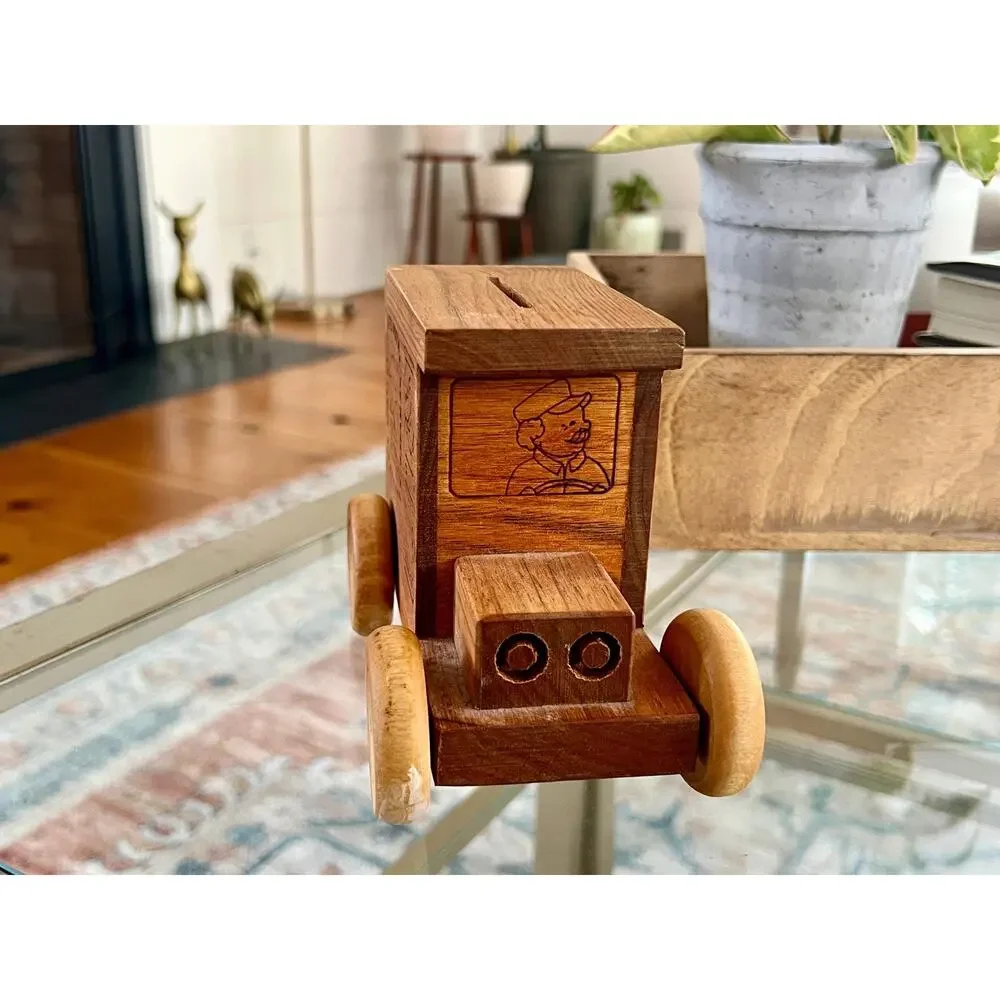 Toystalgia Wooden USPS Mail Truck Music Box Coin Bank America the Beautiful